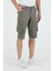 Erkek Kargo Cepli Diz Altı Uzun Şort Koyu Çağla Renk Bermuda Kapri 2