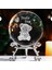 Dekoratif Metal Ayaklı Smile Day Temalı Ayıcık Figürlü Kristal Cam Küre 6cm 1