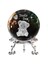 Dekoratif Metal Ayaklı Smile Day Temalı Ayıcık Figürlü Kristal Cam Küre 6cm 2