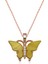 925 Ayar Gümüş Rose Sarı Kaplangözü Taşlı Kelebek Kolye (T5918) (7272) 1