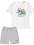 2'li Set Baskılı Erkek Çocuk Pamuk Şort Tshirt Takım Futbol 5 6 7 8 9 10 11 12 13 14 Yaş Tişört 1