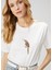 Kırık Beyaz Kuş Işlemeli T-Shirt 2