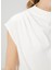 Beyaz Drape Detaylı T-Shirt 5