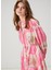 Pembe Çiçekli Midi Organza Elbise 2