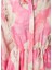 Pembe Çiçekli Midi Organza Elbise 6