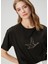 Siyah Taşlı Kaz Logolu T-Shirt 2