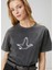Siyah Taşlı Kaz Logolu T-Shirt 2