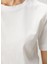 Kırık Beyaz Logo Detaylı Basic T-Shirt 6