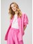 Oversize Pembe Keten Gömlek 1