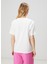 Beyaz Pembe Logo Baskılı T-Shirt 5