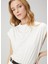 Beyaz Drape Detaylı T-Shirt 2