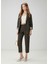 Haki Kol Ucu Palmiye Desenli Blazer 3