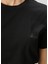 Siyah Logo Detaylı Basic T-Shirt 6