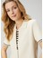 Ekru Crop Polo Hırka 3