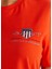 Logolu Turuncu Bisiklet Yaka Regular Fit Kısa Kollu Kadın T-Shirt 5