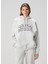 Açık Gri Kapüşonlu Logolu Sweatshirt 1