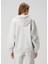 Açık Gri Kapüşonlu Logolu Sweatshirt 4