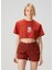 Kiremit Baskılı Crop T-Shirt 1