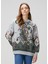 Gri Şal Desenli Sweatshirt 1