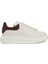 Oversized Beyaz Bordo Kadın Deri Sneaker 1