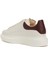 Oversized Beyaz Bordo Kadın Deri Sneaker 3
