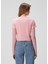 Açık Pembe Logo Baskılı Crop T-Shirt 4