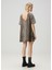 Leopar Desenli Mini Denim Elbise 4