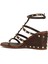 Rockstud Koyu Kahverengi Kadın Deri Espadril 3
