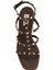 Rockstud Koyu Kahverengi Kadın Deri Espadril 4