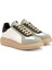 Oversized Retro Beyaz Siyah Kadın Deri Sneaker 2