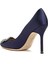 Lacivert Taşlı Tokalı Stiletto 3