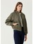 Haki Saten Bomber Ceket 1