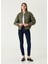 Haki Saten Bomber Ceket 2