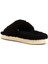 Siyah Logolu Shearling Dokulu Kadın Terlik 3