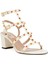 Rockstud Ekru Kadın Deri Sandalet 2