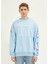 Uru Buzul Mavisi Oversize Bisiklet Yaka Sweatshirt 1