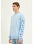 Uru Buzul Mavisi Oversize Bisiklet Yaka Sweatshirt 2