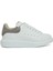 Oversized Beyaz Gri Kadın Deri Sneaker 1