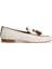 Ekru Püsküllü Kadın Loafer 1