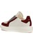 Oversized Retro Beyaz Bordo Kadın Deri Sneaker 3