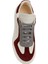 Oversized Retro Beyaz Bordo Kadın Deri Sneaker 4