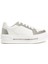 Beyaz Silver Kristal Taşlı Kadın Deri Sneaker 1