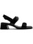 Kora Sandal Siyah Deri Kadın Topuklu Sandalet K201739-001 1