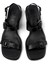 Kora Sandal Siyah Deri Kadın Topuklu Sandalet K201739-001 4