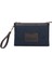 Stitched Lacivert Denim Kahverengi Clutch Kadın El Portföyü 1