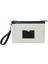 Stitched Siyah Beyaz Clutch Kadın El Portföyü 1