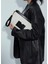 Stitched Siyah Beyaz Clutch Kadın El Portföyü 3