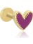 Purple Heart 14 Ayar Altın Kadın Tragus Piercing 1
