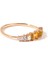 Sunshine Ring Diamond Citrine And Fire Opal 8 Ayar Rose Gold Kadın Altın Yüzük 3