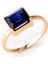 Bold Blue Sapphire 14 Ayar Kadın Altın Yüzük 4